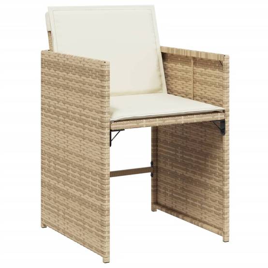 ComfortXL - Table et Chaises de Jardin 12 Places Résine Tressée Encastrable Plateau Bois Beige – ComfortXL Outdoor Living - Image 3