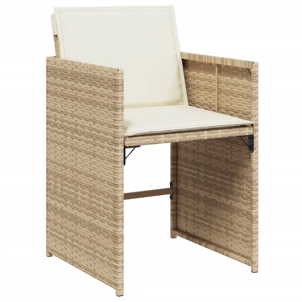 ComfortXL - Table et Chaises de Jardin 12 Places Résine Tressée Encastrable Plateau Bois Beige – ComfortXL Outdoor Living - Image 3