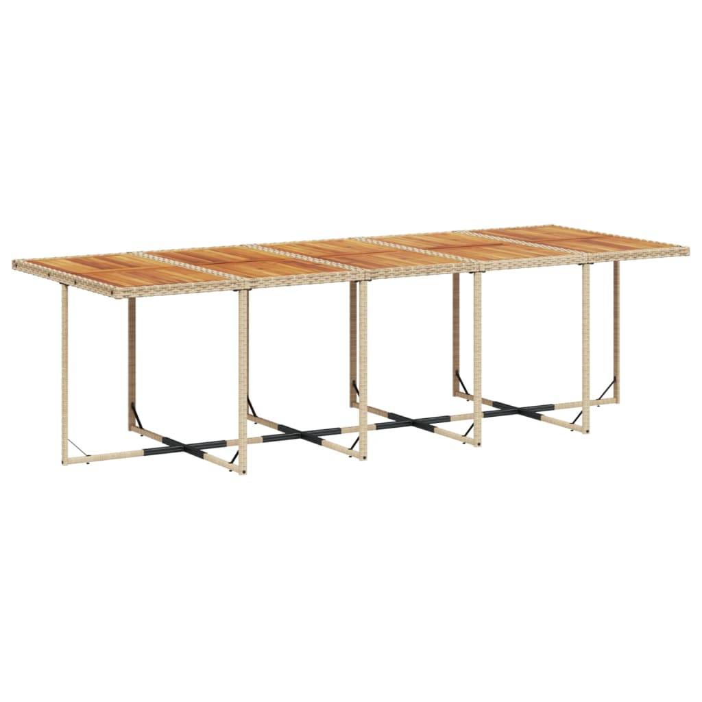 ComfortXL - Table et Chaises de Jardin 12 Places Résine Tressée Encastrable Plateau Bois Beige – ComfortXL Outdoor Living - Image 4