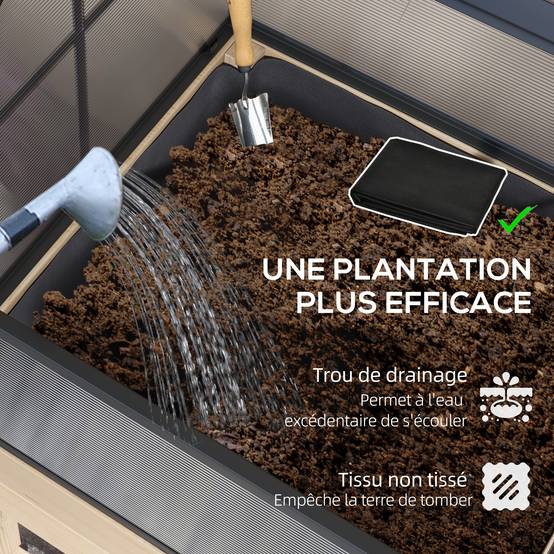 Mini serre sur pieds bois et polycarbonate balcon protection hivernale naturel - ComfortXL Outdoor Living - Image 9