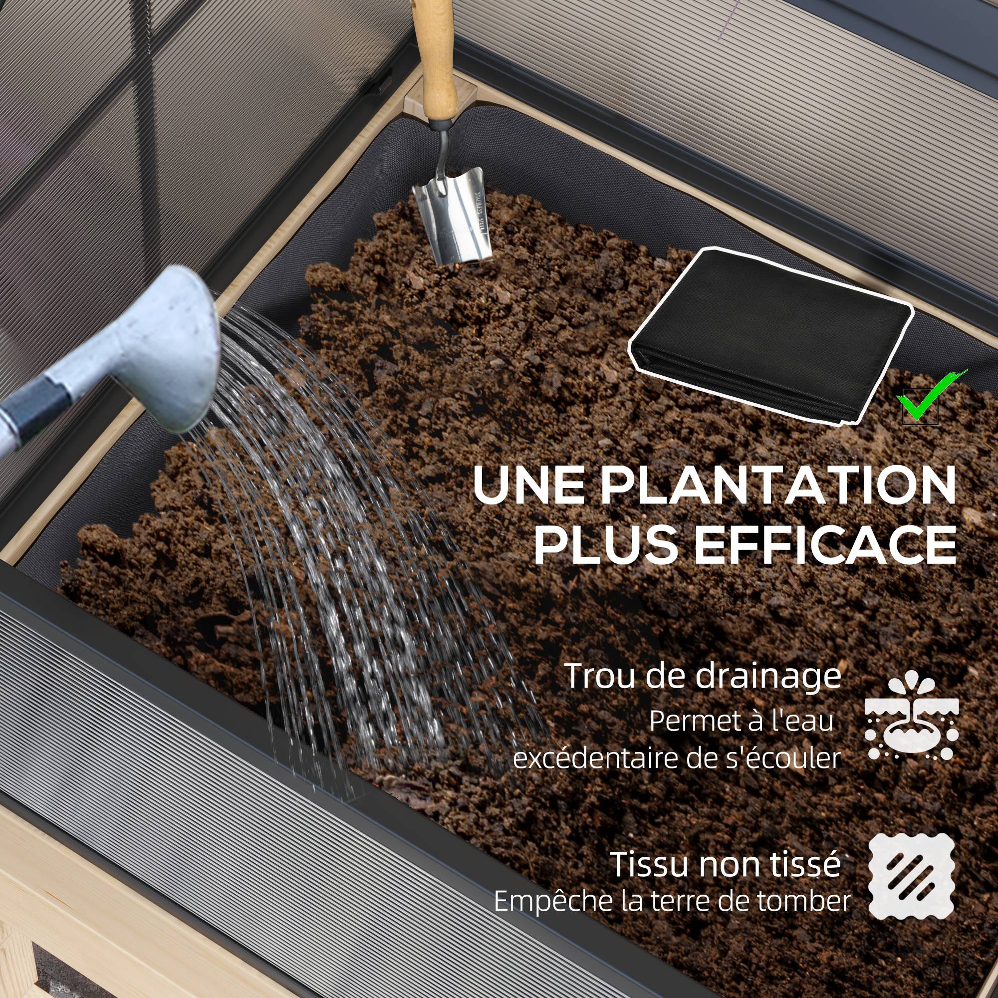 Mini serre sur pieds bois et polycarbonate balcon protection hivernale naturel - ComfortXL Outdoor Living - Image 9