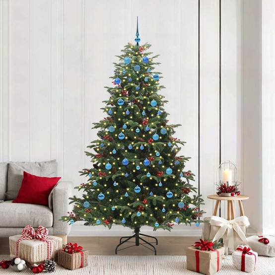 Sapin de Noël | Arbre de Noël artificiel Vert 210 cm PVC, métal et plastique Maison Chic - Image 2
