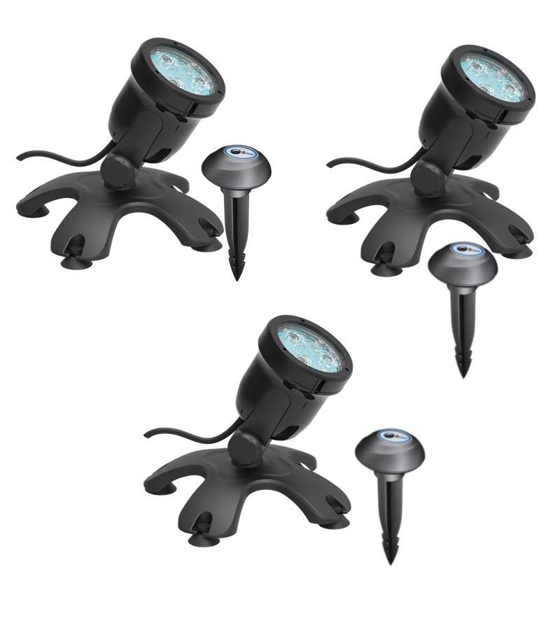 3 Spots Led Bassin 3W + CAPTEUR. Éclairage Bassin De Jardins  Et Piscine