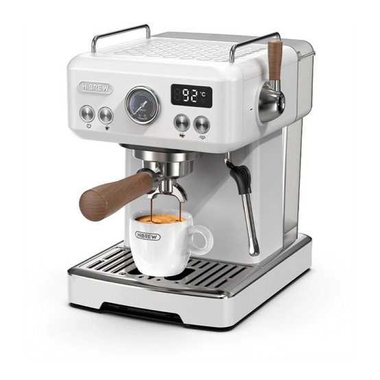 Machine à expresso semi-automatique HiBREW H10 Plus-Pompe 20 bars,réservoir d'eau de 1,8 L,chauffe rapide et contrôle de la température-Blanc
