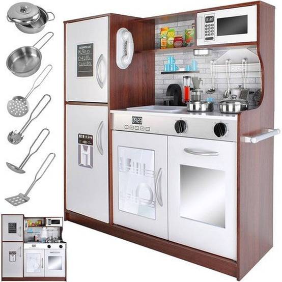 Cuisine pour enfant en bois XL + SONS + LUMIÈRE + ACCESSOIRES Marron Cuisine pour enfant en bois XL + SONS + LUMIÈRE + ACCESSOIRES Marron