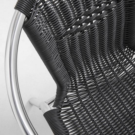 Oviala - Chaise de jardin aluminium et résine gris noir Saint Germain - Oviala - Image 5