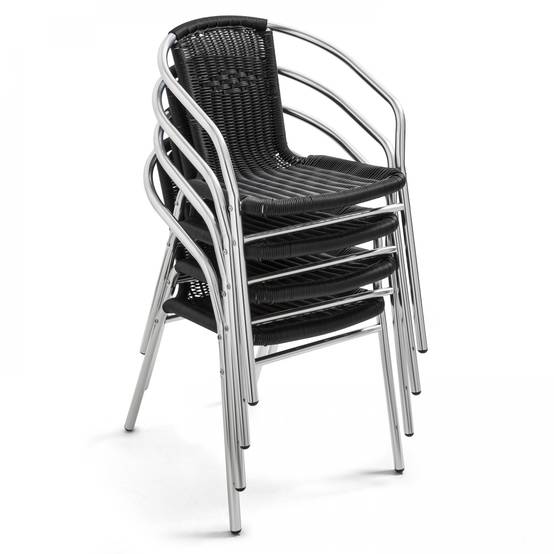 Oviala - Chaise de jardin aluminium et résine gris noir Saint Germain - Oviala - Image 4