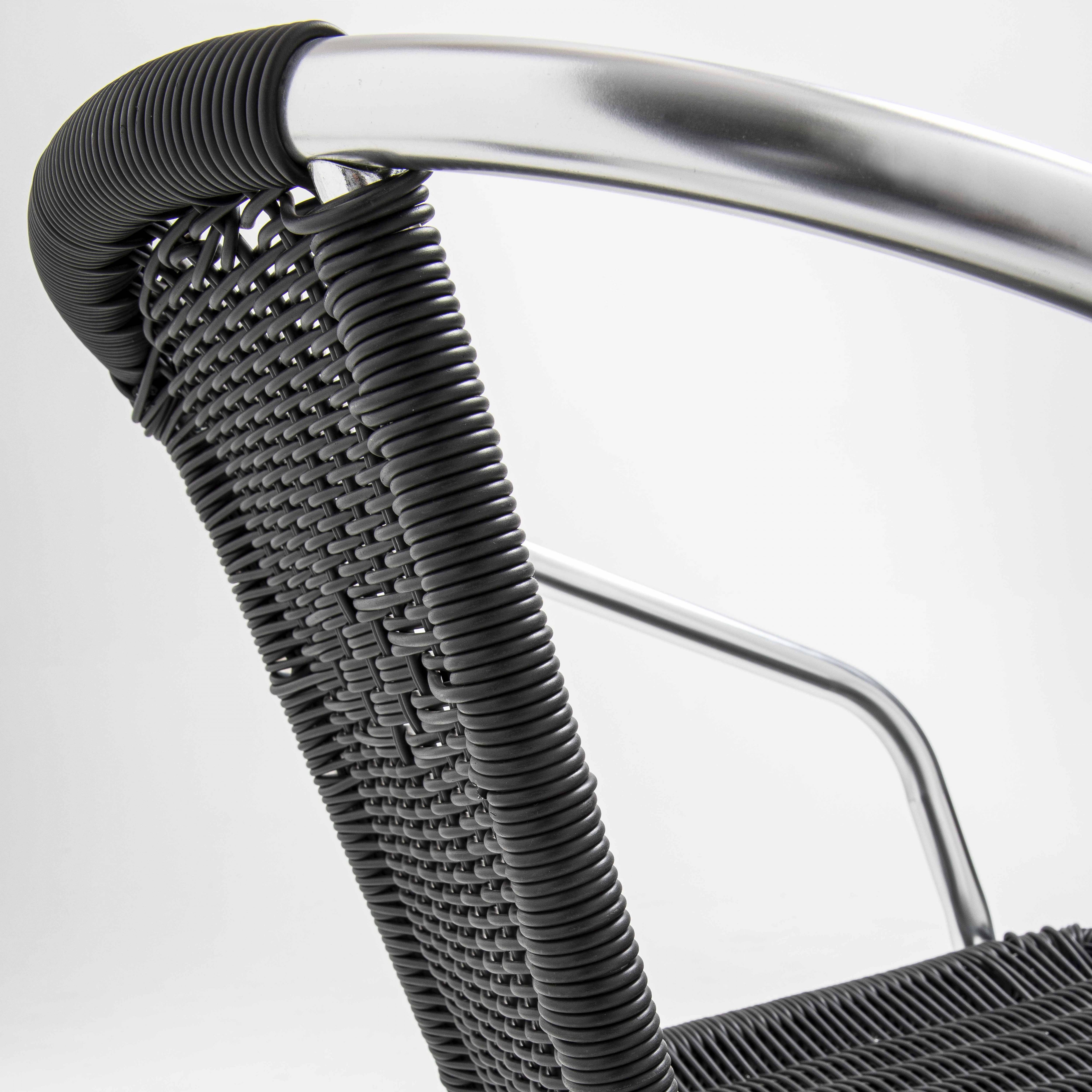 Oviala - Chaise de jardin aluminium et résine gris noir Saint Germain - Oviala - Image 6