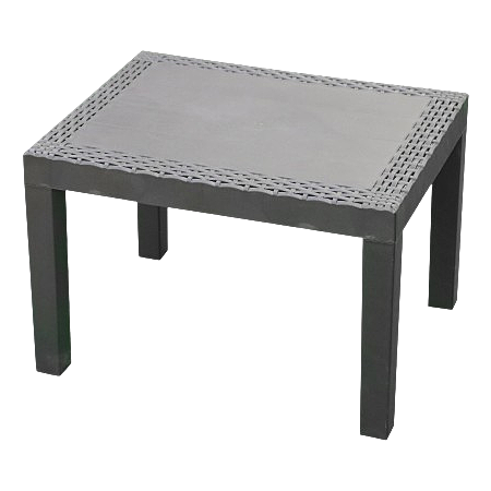 Importdistrib - Table basse jardin effet rotin 59x46x40cm anthracite IMPORTDISTRIB - Image 1