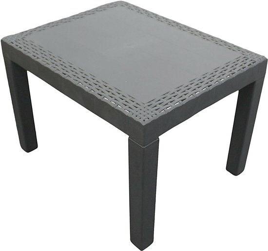 Importdistrib - Table basse jardin effet rotin 59x46x40cm anthracite IMPORTDISTRIB - Image 2