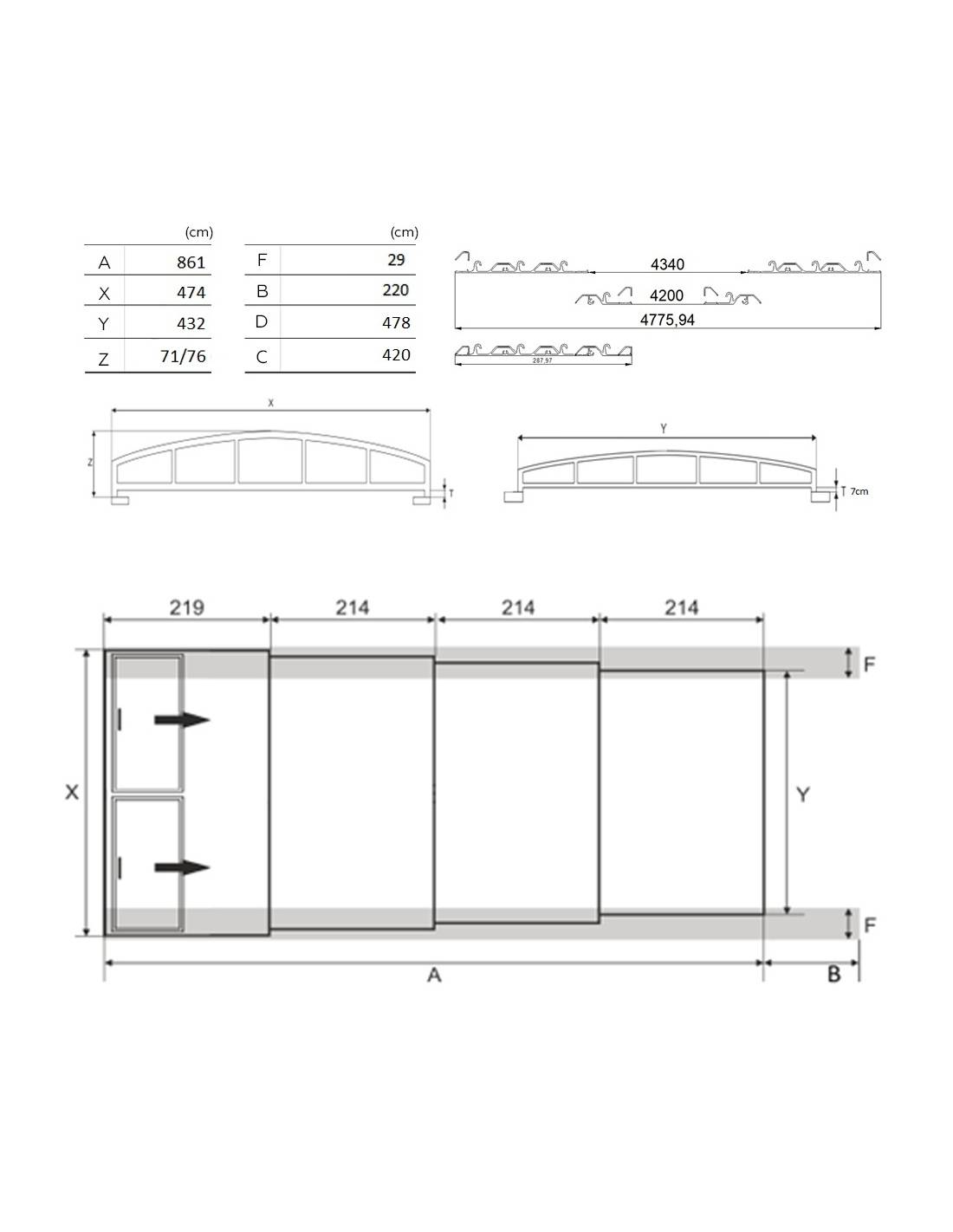 Altanka - Abri de piscine Skyline - 8,61x4,20 m - polycarbonate alvéolaire 8 mm - Couleur Ral7016 Graphite - ECO303 - Image 2