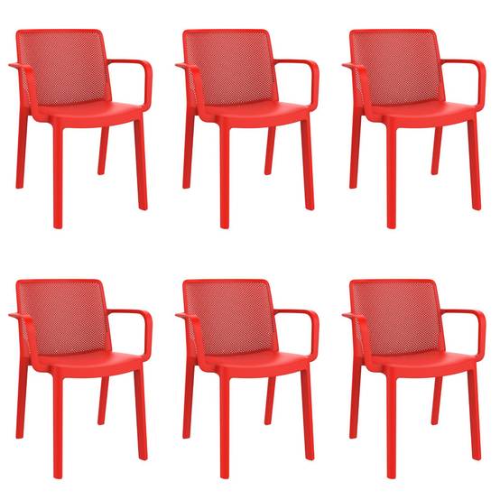Set 6 fauteuils intérieur, extérieur rouge FRESH garbar - Image 1