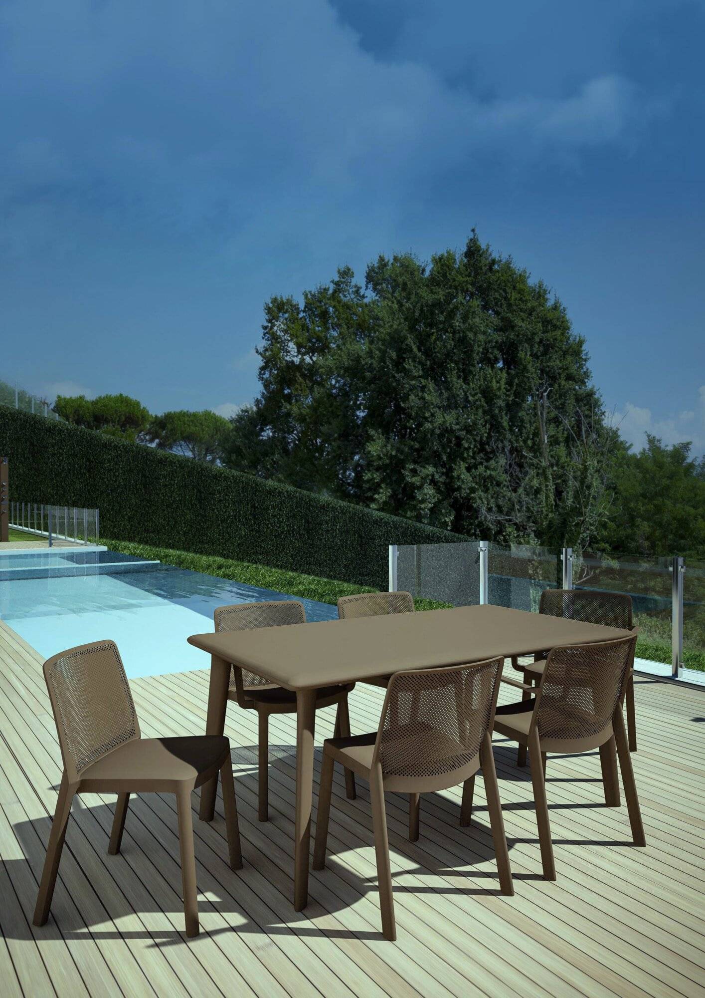 Set 6 fauteuils intérieur, extérieur rouge FRESH garbar - Image 3