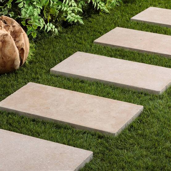 RO'MA Nature - Pas japonais Rectangle Pierre d'Egypte Beige 60x30x3 cm (à l'unité) - RO'MA NATURE - Image 1