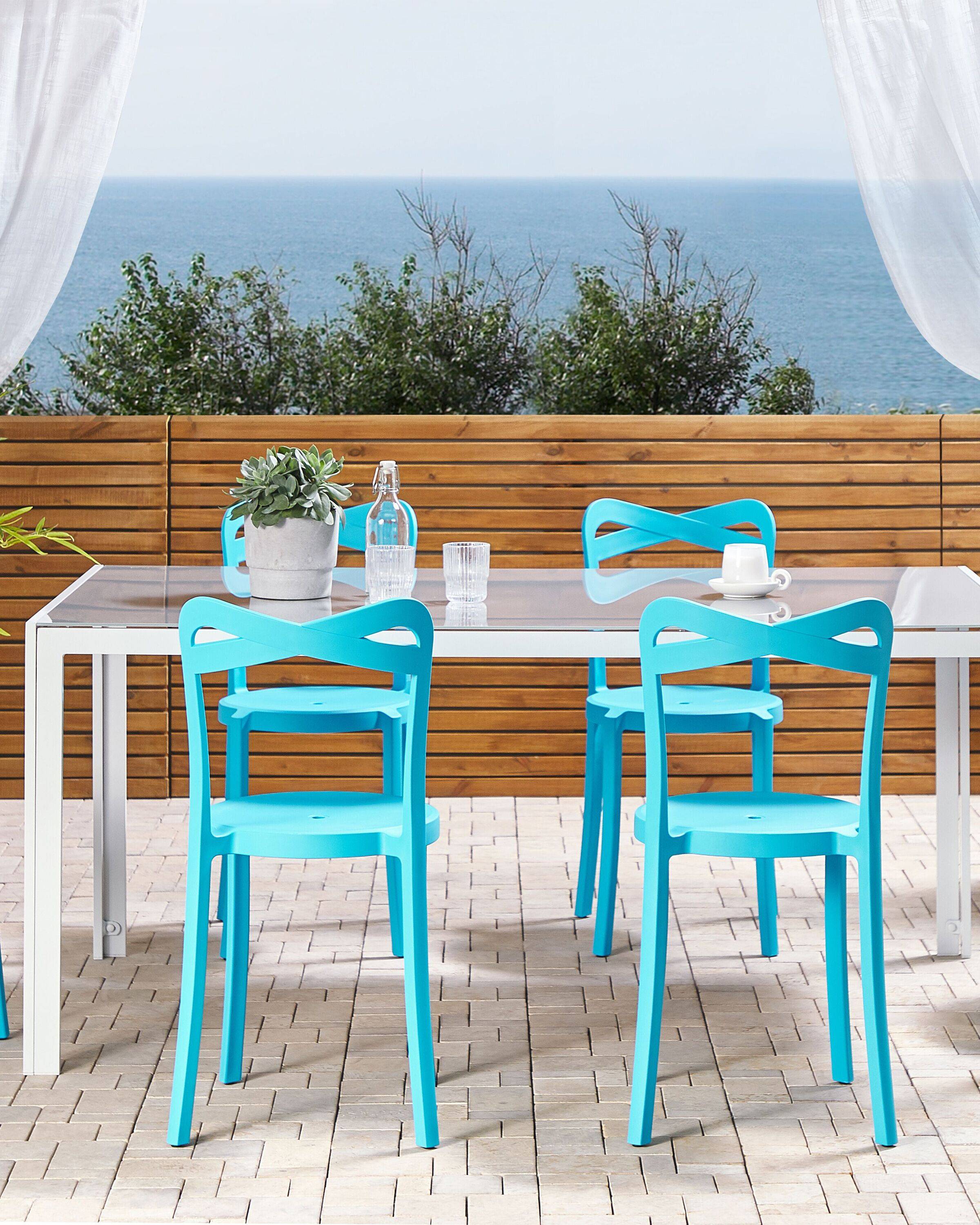 Beliani - Lot de 6 Chaises de Salle à Manger Design en Plastique Bleu Turquoise Empilables pour Intérieur et Extérieur au Style Moderne et Scandianave Beliani - Image 2