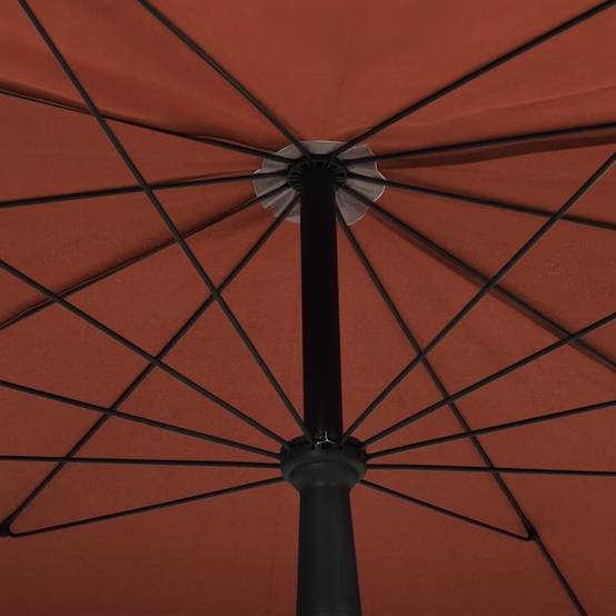 Parasol de jardin - parasol d'extérieur avec mât 200x130 cm terre cuite - MEUBLE PRO - Image 5
