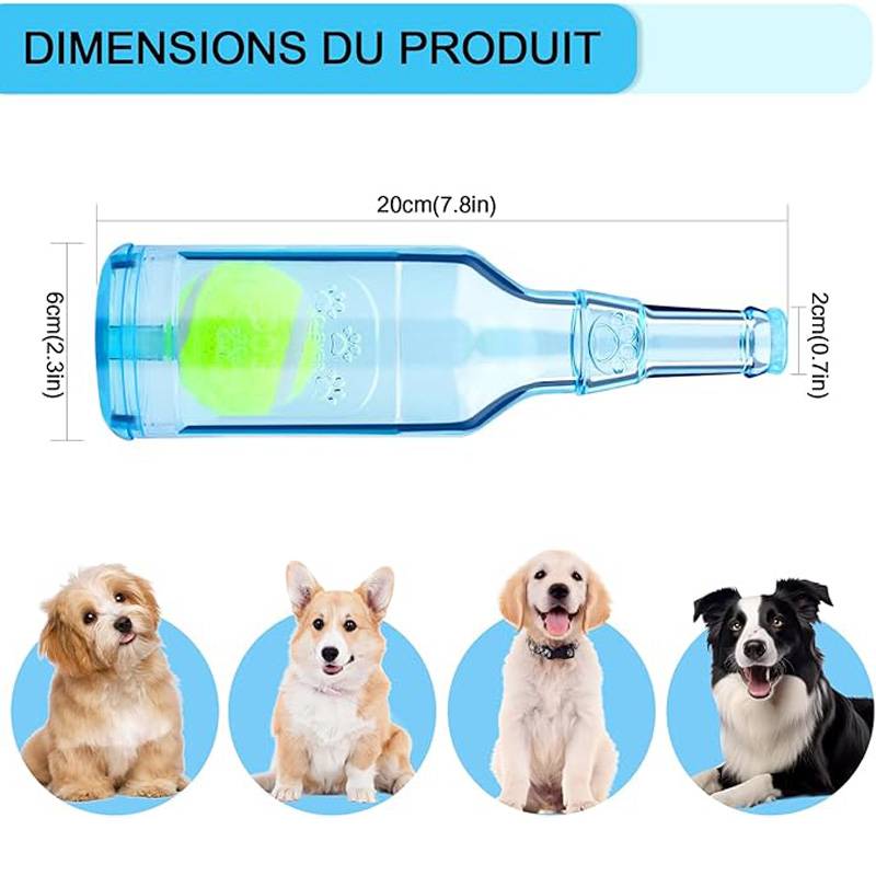 DtopbuyAge - Jouet en Bouteille de Caoutchouc pour Chien/Chiot, Interactif, Résistant à la Morsure Bleu - DtopbuyAge - Image 3