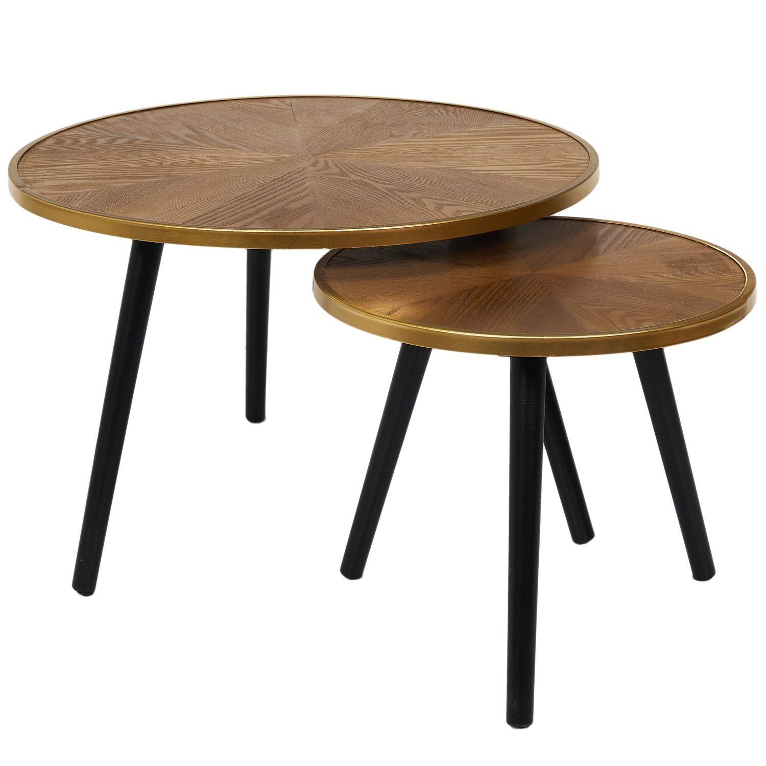 Duo de tables gigogne Felix - Noir et Doré - Toilinux - Gamm vert