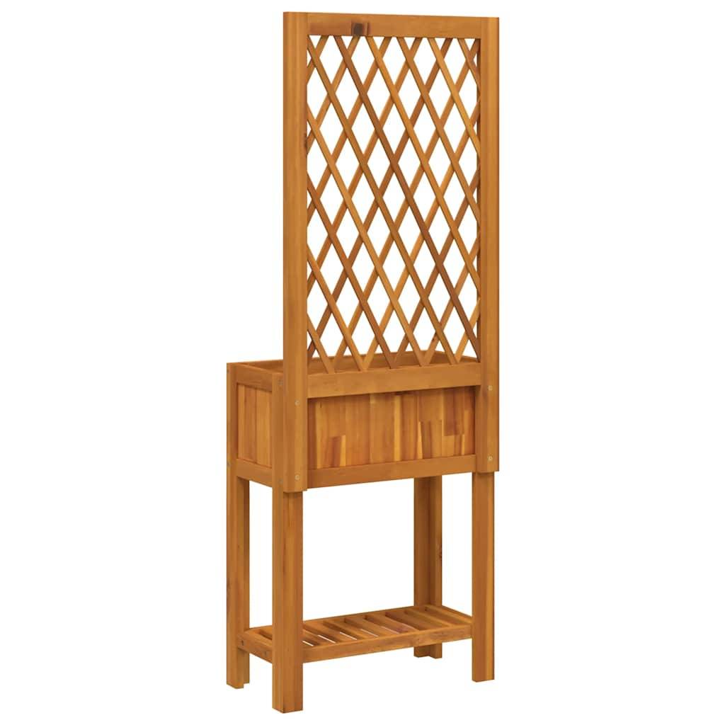 Jardinière avec treillis et étagère bois d'acacia naturel 55 x 29.5 x 152 cm - PANGIVO - Image 6