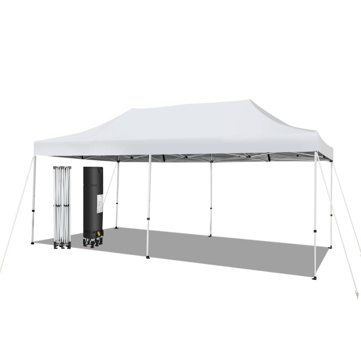 Tonnelle de Jardin Barnum Instantanée 3x6x3m Portable Imperméable SFP +50 avec Roues et Sac 3 Hauteurs Réglable 20 Personnes - Image 1