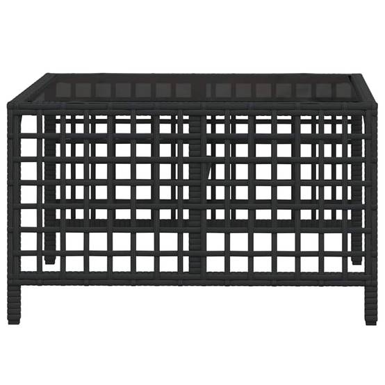 Salon de jardin d'angle 3 pcs | Mobilier d'extérieur avec coussins noir résine tressée Maison Chic - Image 9