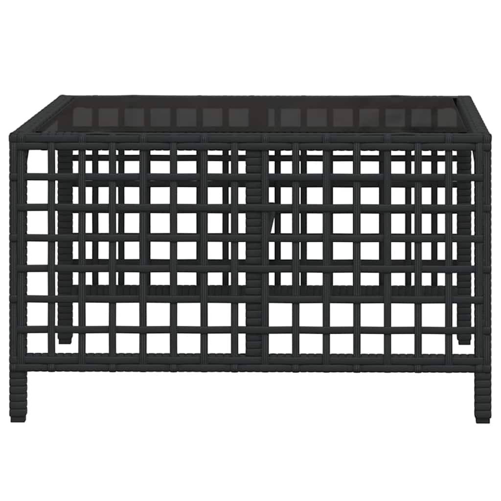 Salon de jardin d'angle 3 pcs | Mobilier d'extérieur avec coussins noir résine tressée Maison Chic - Image 9