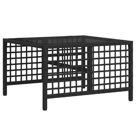 Salon de jardin d'angle 3 pcs | Mobilier d'extérieur avec coussins noir résine tressée Maison Chic - Image 8