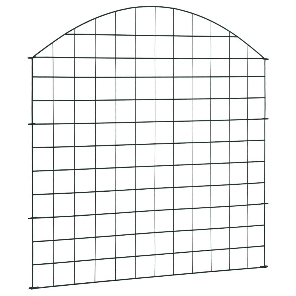 Ensemble de clôture de jardin arquée acier revêtu vert 77,5 x 78,5 cm ...