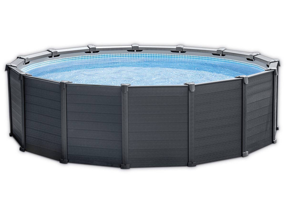 Kit piscine tubulaire Intex Graphite ronde 4,78 x 1,24 m + 10 kg de zéolite - Image 4