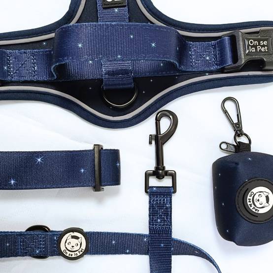 Collier réglable, rembourré et résistant - Bleu Nuit – On se la Pet - Image 7
