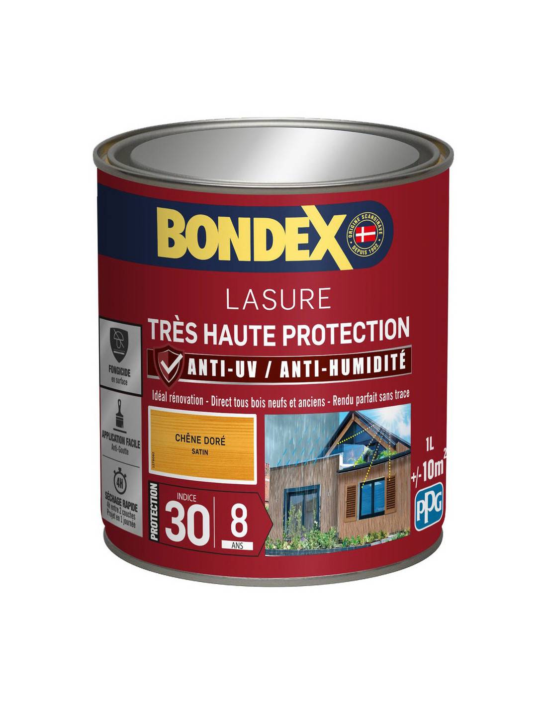 Bondex - Lasure 8ans Très Haute Protection Satiné Bidon 1l - Bondex