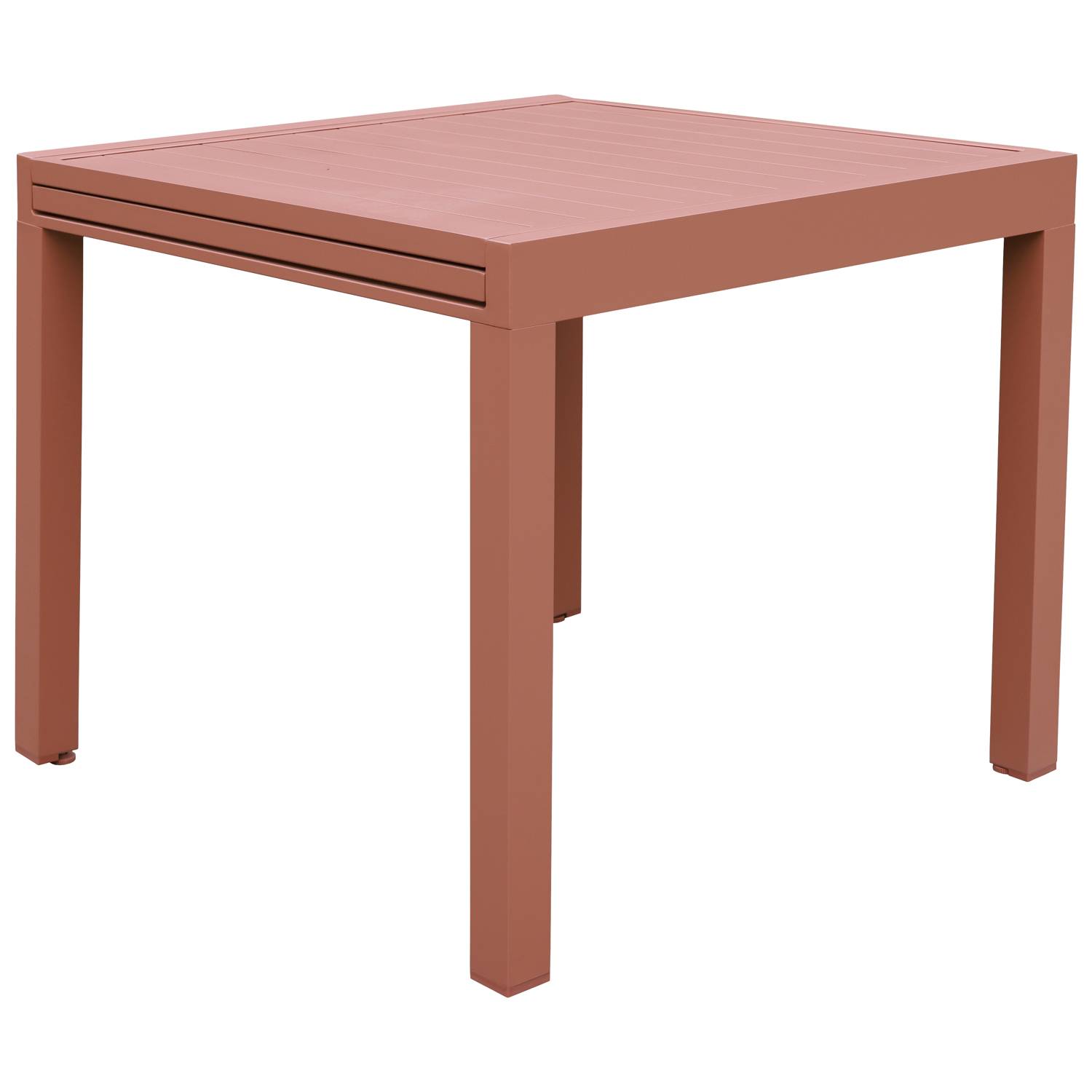 Salon de jardin VENEZIA extensible 90/180 en textilène terracotta 8 places - aluminium terracotta - HAPPY GARDEN - Image 4