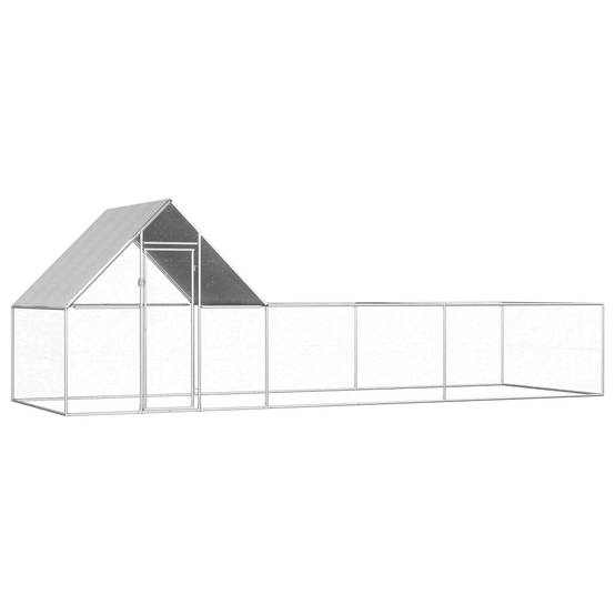 Poulailler 6 x 2 x 2 m avec un toit résistant à l'eau acier galvanisé - Image 1