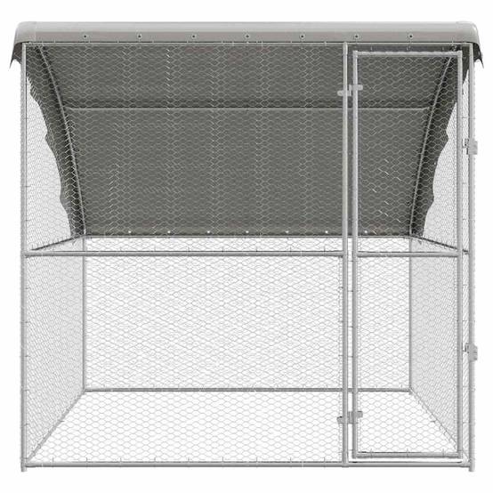 Volière Carrée Acier Galvanisé Toit Bâché Imperméable Jardin 2x2m - ComfortXL Outdoor Living - Image 4
