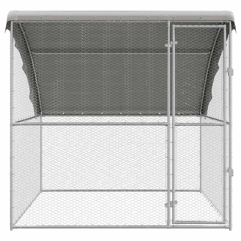 Volière Carrée Acier Galvanisé Toit Bâché Imperméable Jardin 2x2m - ComfortXL Outdoor Living - Image 4