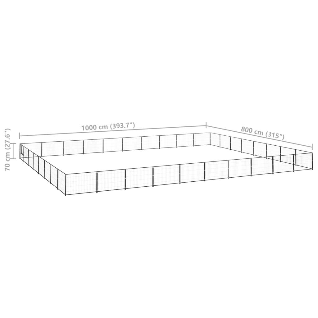 Vidaxl - Chenil Noir 80 m² Acier vidaXL 3082189 - Image 3