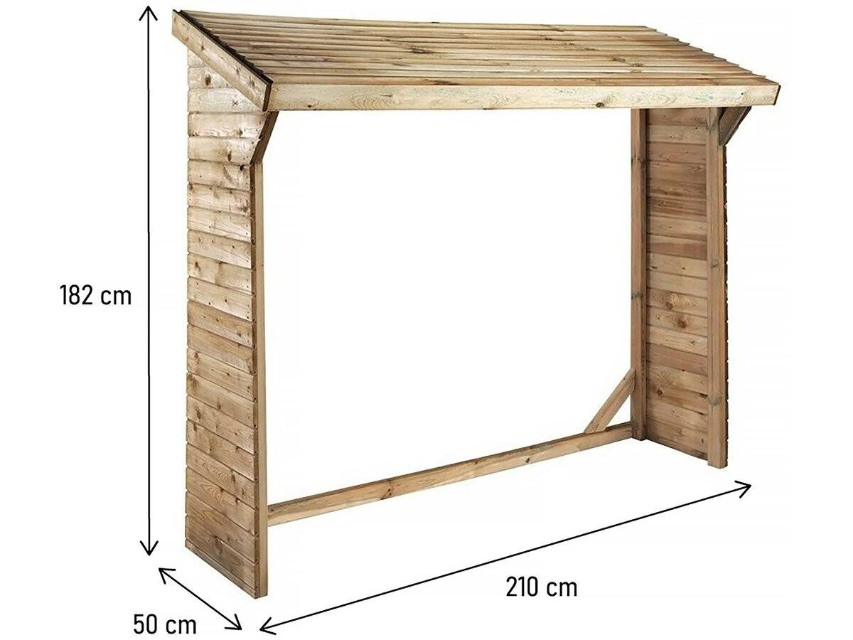 Habitat Et Jardin - Abri Bûches - 1.05 M² - 2.10 X 0.50 X 1.8 M- 2 Stères -habitat Et Jardin - Image 3