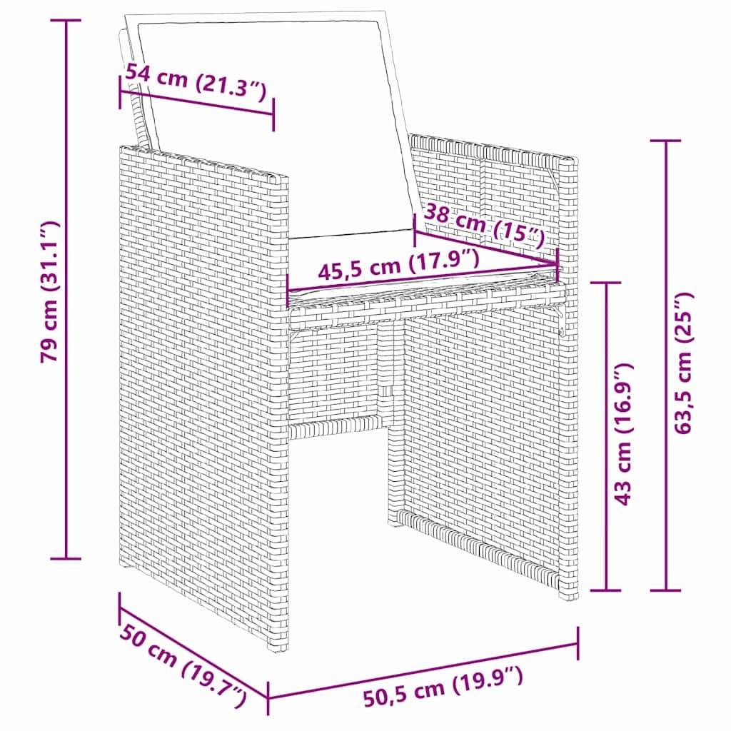 Ensemble de salle à manger pour jardin 5 pcs | Mobilier d'extérieur Marron polyrotin Maison Chic - Image 8