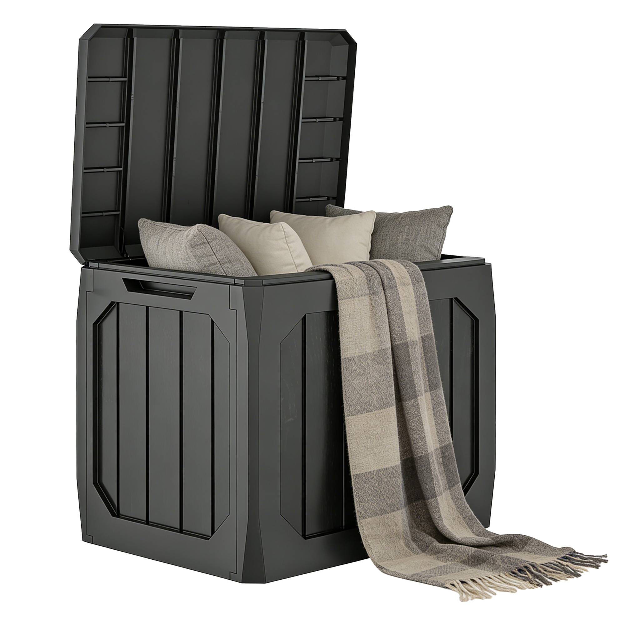 Coffre de Rangement Extérieur Résine Imperméable Verrouillable 121L 56x45x53cm Noir - ComfortXL Outdoor Living - Image 1