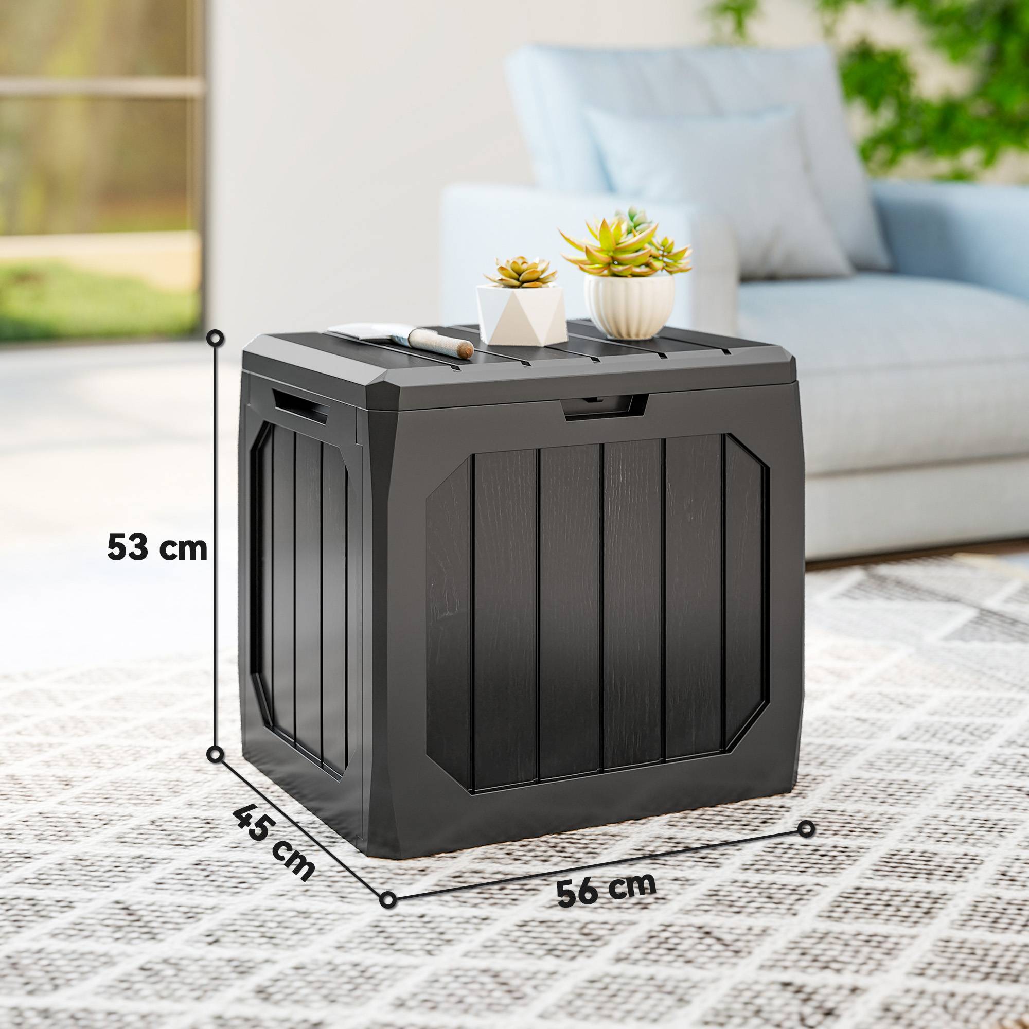 Coffre de Rangement Extérieur Résine Imperméable Verrouillable 121L 56x45x53cm Noir - ComfortXL Outdoor Living - Image 5