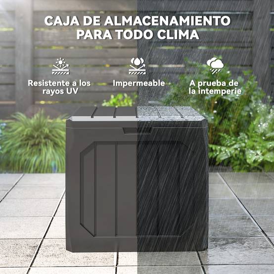 Coffre de Rangement Extérieur Résine Imperméable Verrouillable 121L 56x45x53cm Noir - ComfortXL Outdoor Living - Image 9