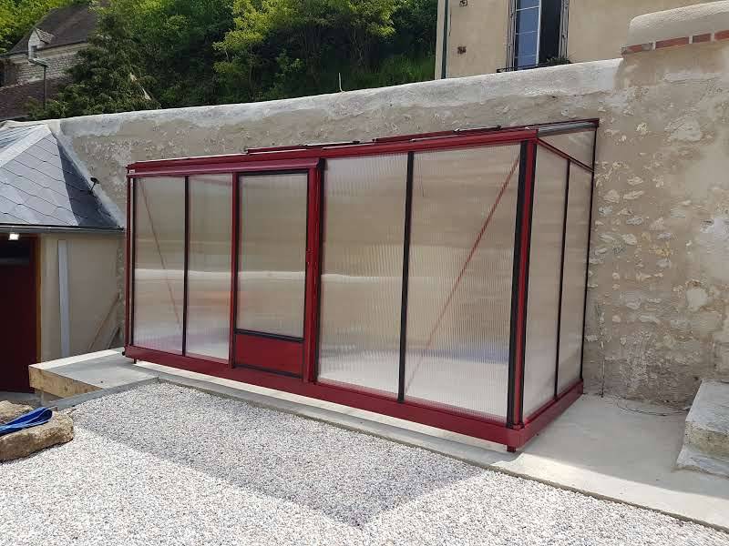 5m² - Serre en polycarbonate 8 mm alvéolés - Euro Midi serre adossée - Laquée - 5m² - vert jonc - L'atelier Des Serres - Image 3