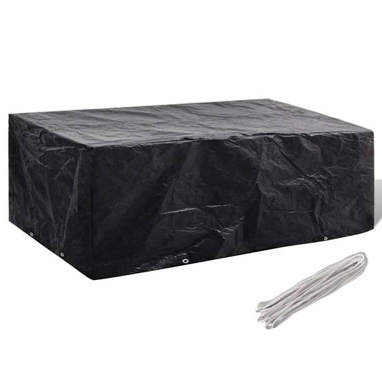 Housse de Protection Jardin Polyéthylène pour Table Bancs ou Mobilier Rotin Noir 200x160x70 cm – ComfortXL Outdoor Living - Image 1