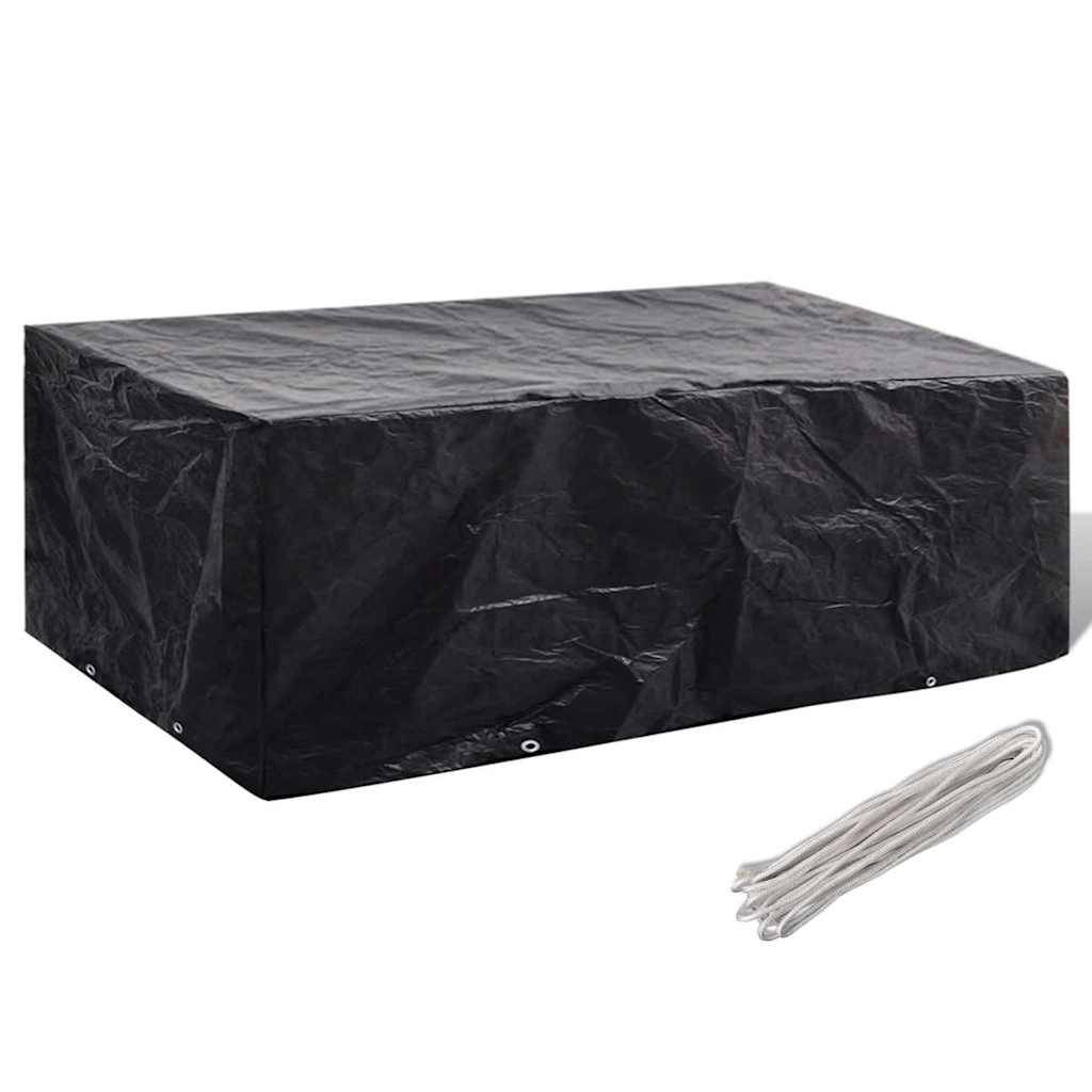 Housse de Protection Jardin Polyéthylène pour Table Bancs ou Mobilier Rotin Noir 200x160x70 cm – ComfortXL Outdoor Living - Image 1