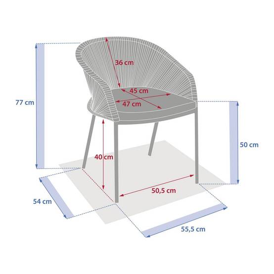 Hesperide - Fauteuil de jardin Oryon empilable café Hespéride - Image 8