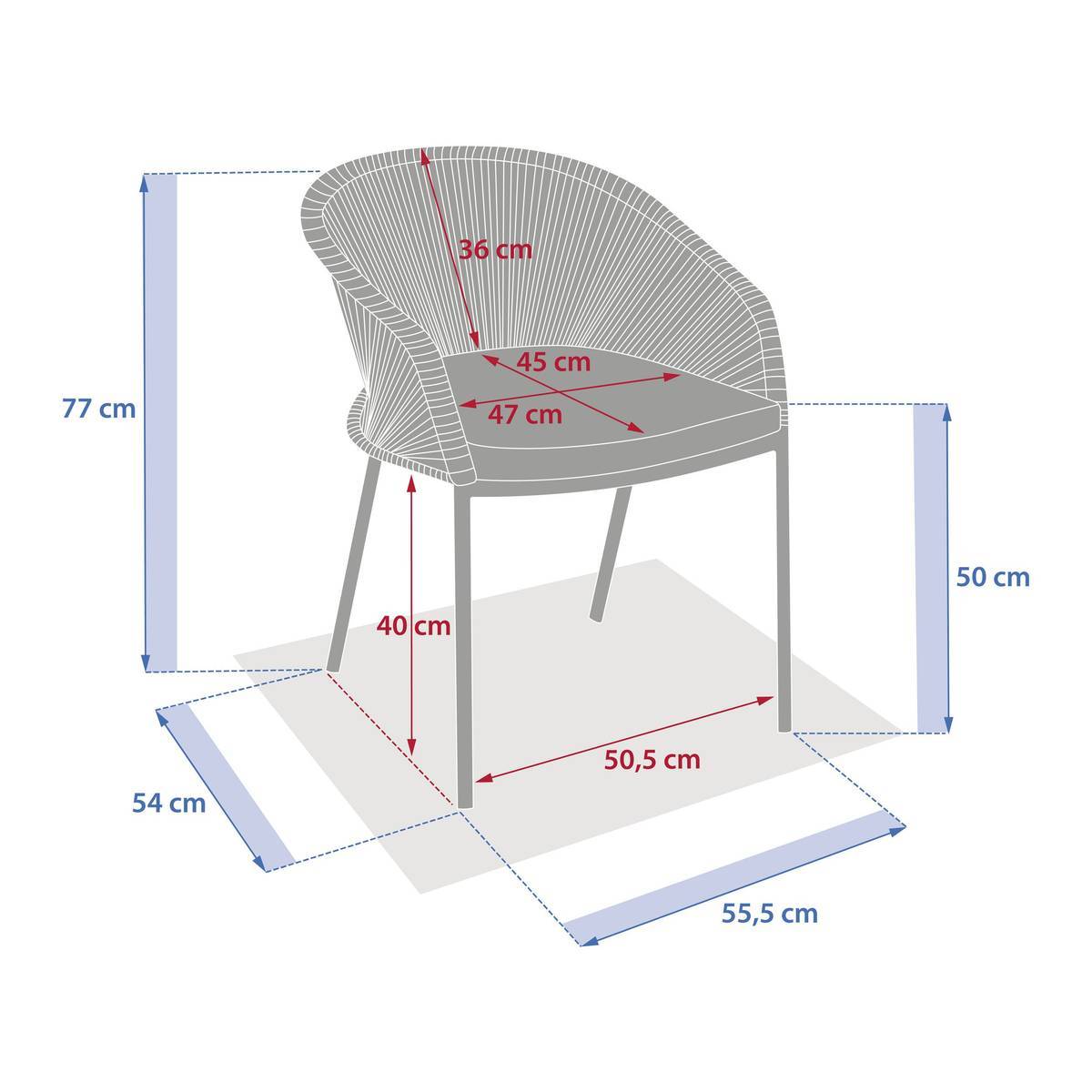 Hesperide - Fauteuil de jardin Oryon empilable café Hespéride - Image 8