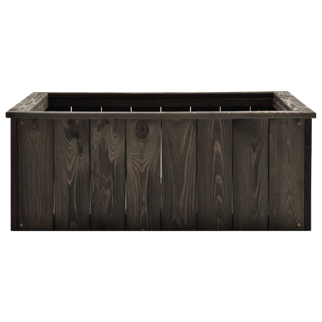 Jardinière lit surélevé plantes fleurs jardin 74 x 77 x 30 cm bois de pin massif gris foncé - Image 3