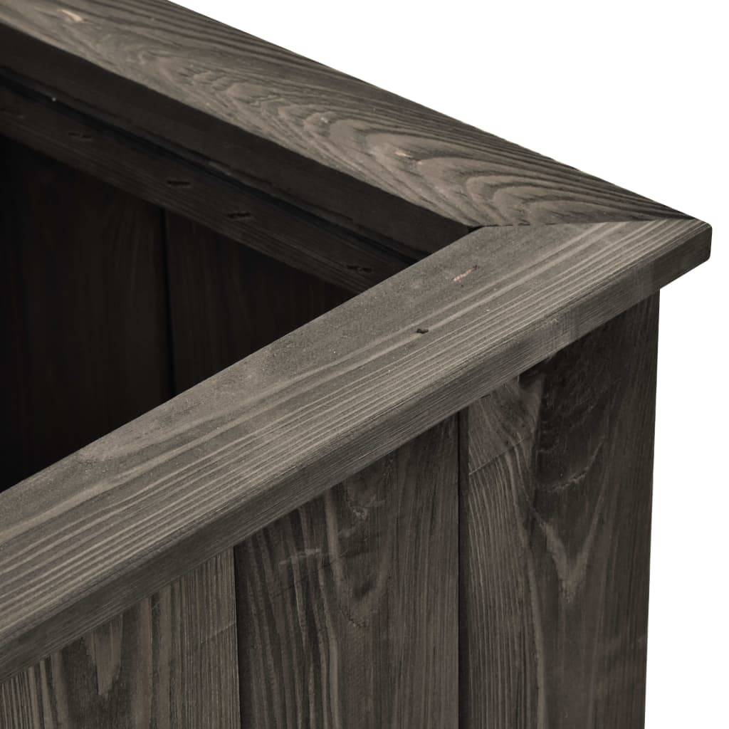 Jardinière lit surélevé plantes fleurs jardin 74 x 77 x 30 cm bois de pin massif gris foncé - Image 4