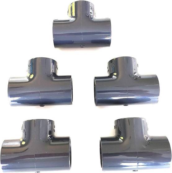 Fitt - Lot de 5 Té 90° PVC Pression – U / 63mm intérieur F/F/F PN16 / Manchon 63 mm pour Piscine, evécuation et arrosage/Tés égaux - Image 1