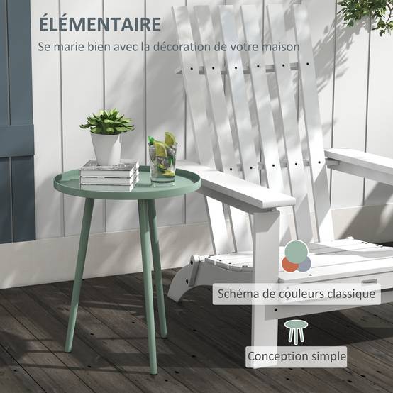 Table basse de jardin acier vert 40 x 40 x 50 cm - PANGIVO - Image 6